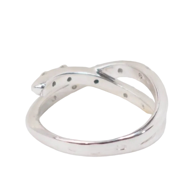 Bague croisée en or blanc et diamants - Castafiore