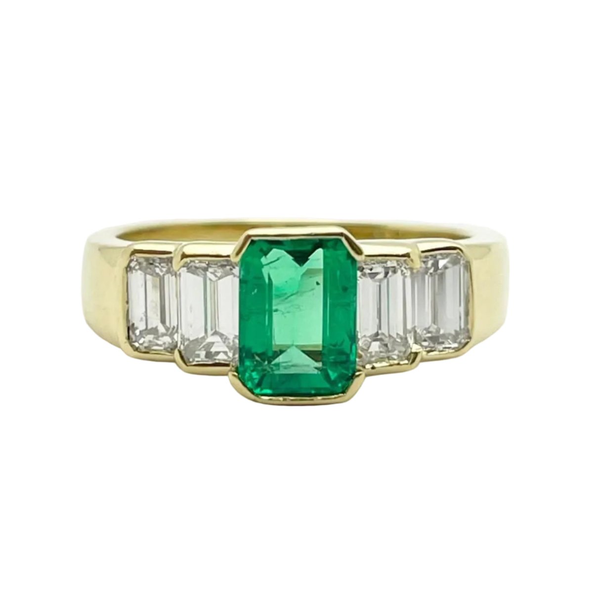 Bague DAMIANI en or jaune, émeraude et diamants - Castafiore