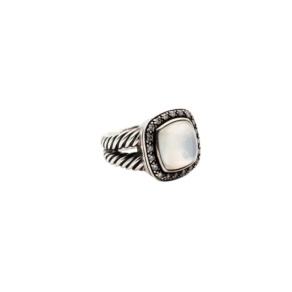 Bague DAVID YURMAN "Albion" en argent, nacre et diamants - Castafiore