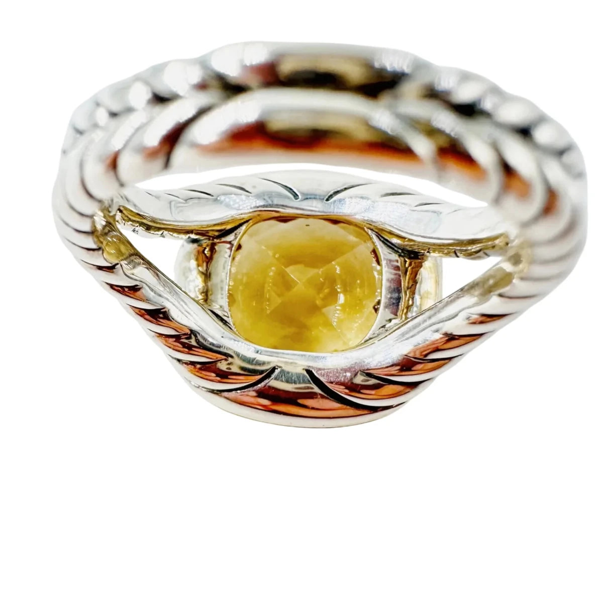 Bague DAVID YURMAN "Albion" en or jaune, argent et citrine - Castafiore