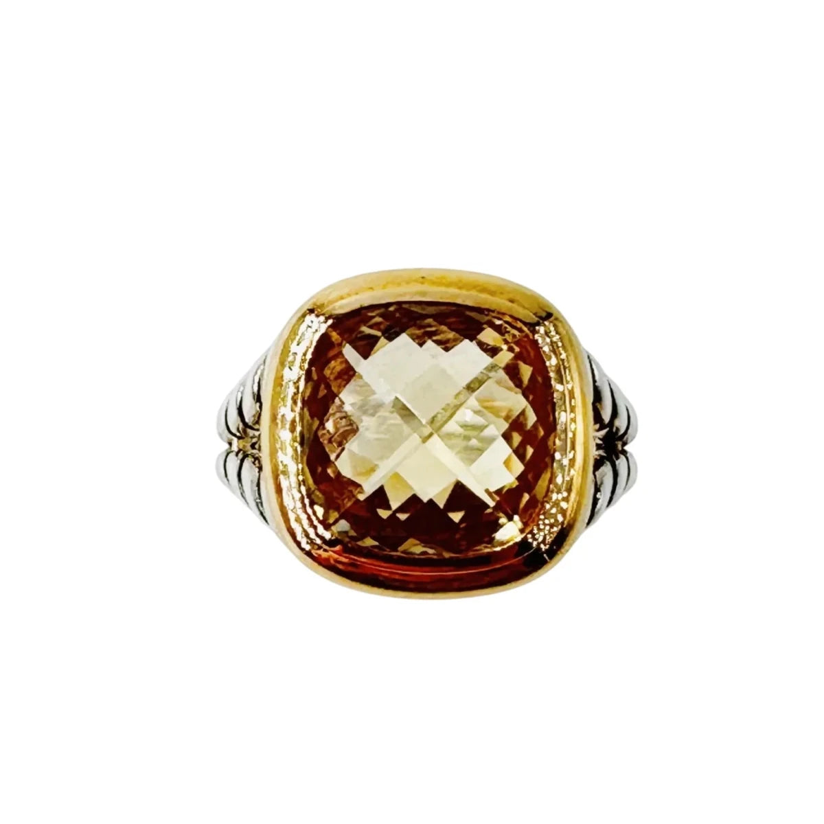 Bague DAVID YURMAN "Albion" en or jaune, argent et citrine - Castafiore