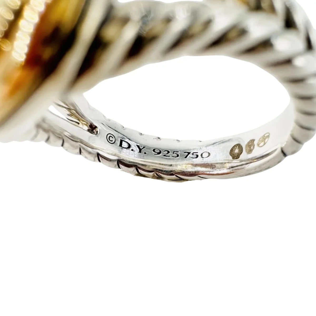 Bague DAVID YURMAN "Albion" en or jaune, argent et citrine - Castafiore