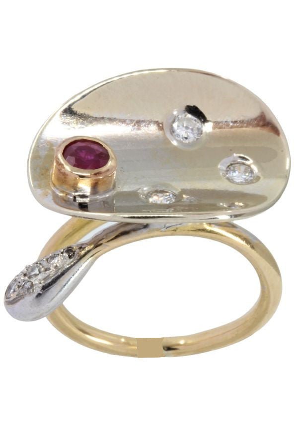 BAGUE DE CRÉATEUR RUBIS ET DIAMANTS - Castafiore