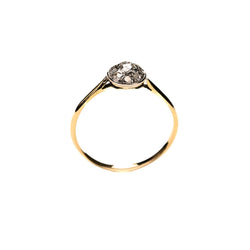 Bague de fiançailles en or jaune, platine, et diamants - Castafiore