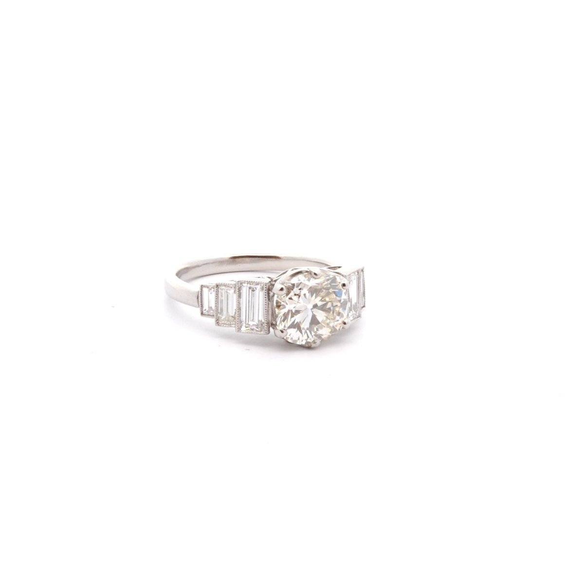 Bague de fiançailles en platine et diamants - Castafiore