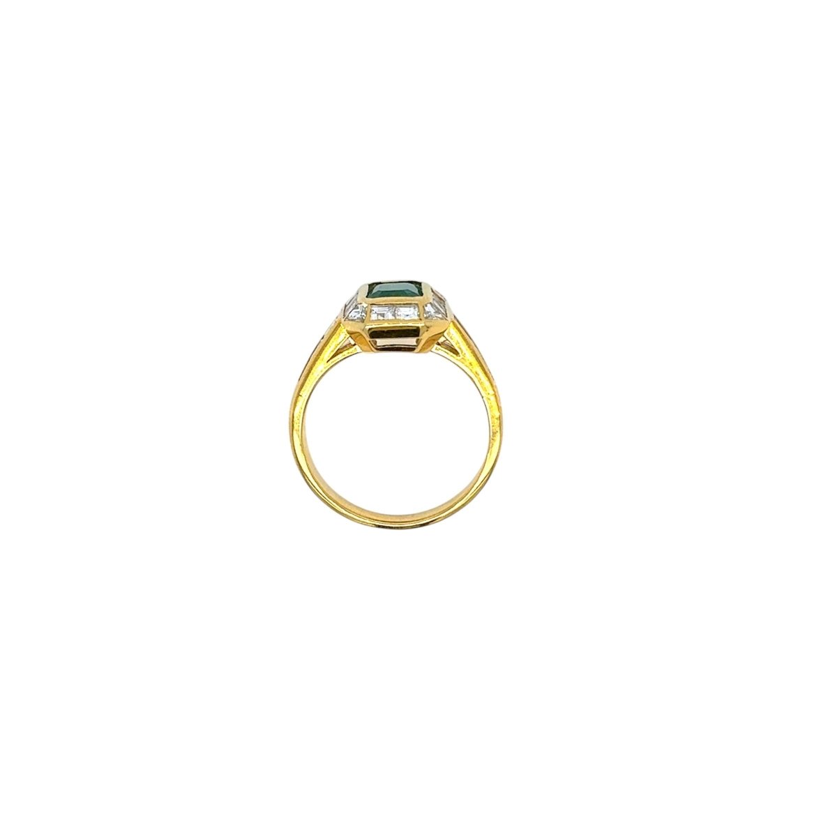 Bague de fiançailles rétro à diamant émeraude - Castafiore