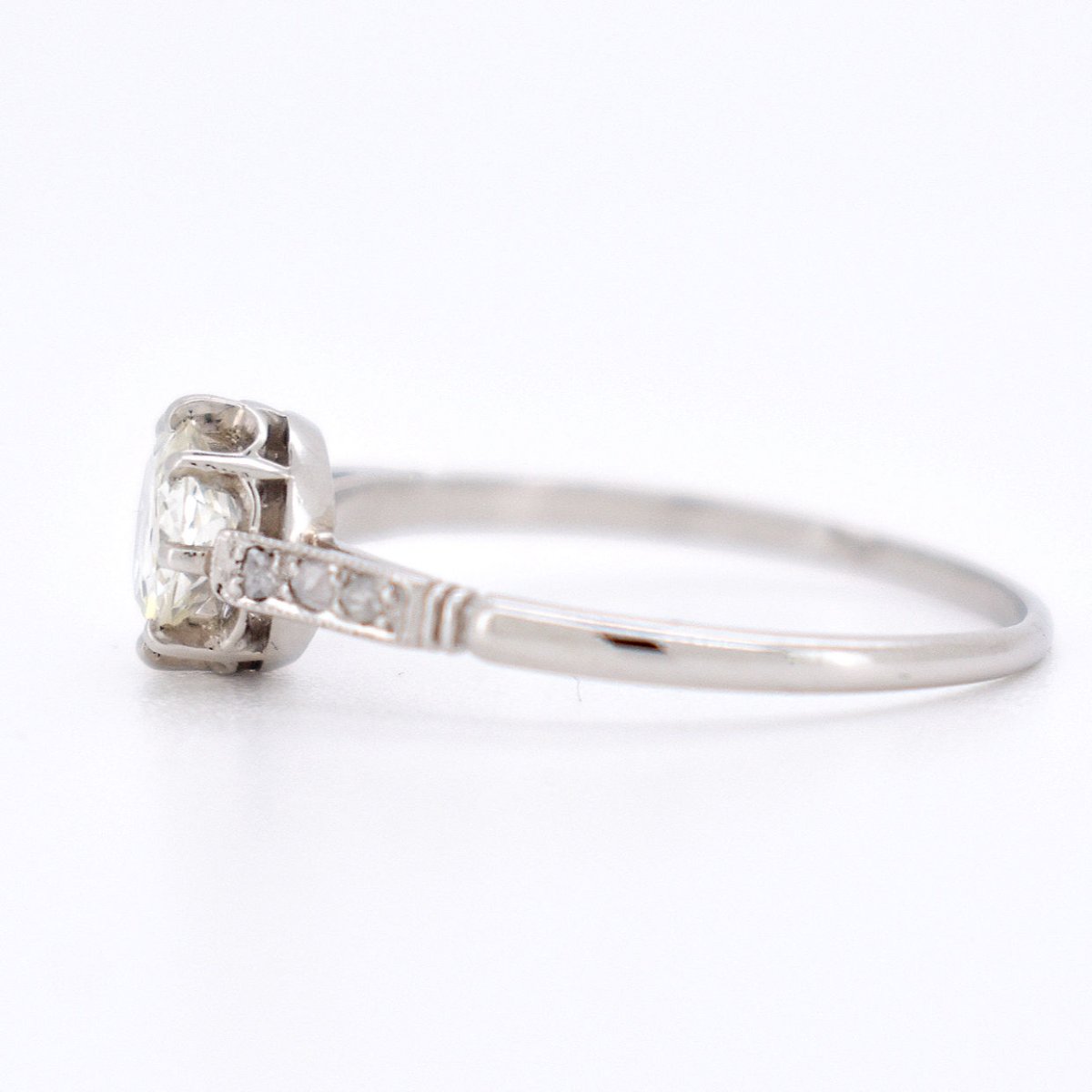 Bague de Fiançailles Solitaire avec Diamants - Belle Époque - Castafiore