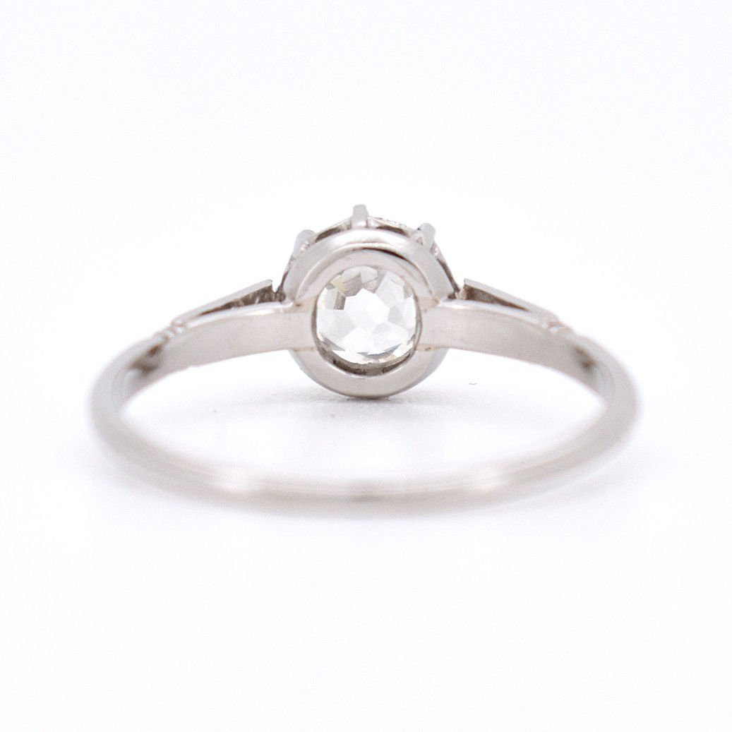 Bague de Fiançailles Solitaire avec Diamants - Belle Époque - Castafiore