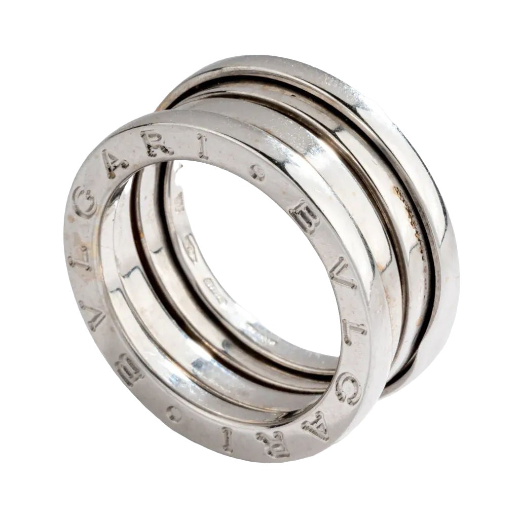 Bague de la maison Bvlgari, collection B.Zero1 moyen modèle en or gris - Castafiore