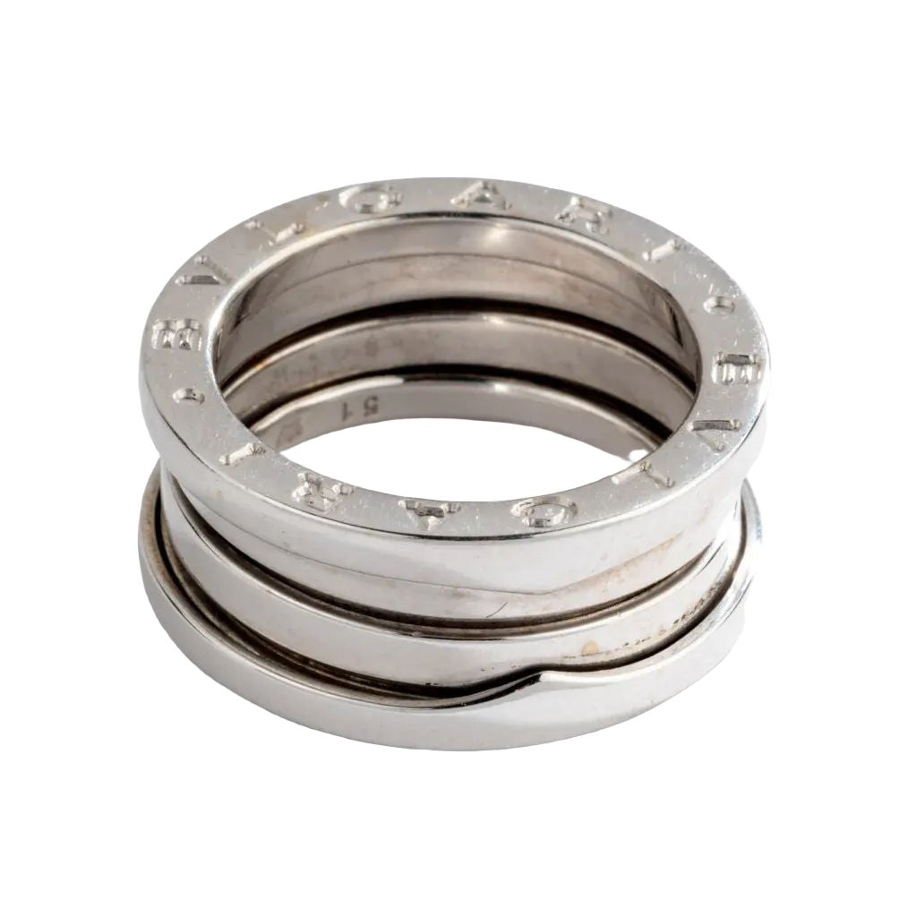 Bague de la maison Bvlgari, collection B.Zero1 moyen modèle en or gris - Castafiore