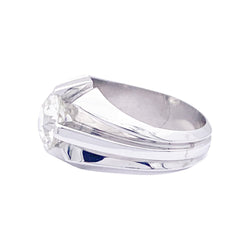 Bague de style Art Déco en or blanc, diamant. - Castafiore