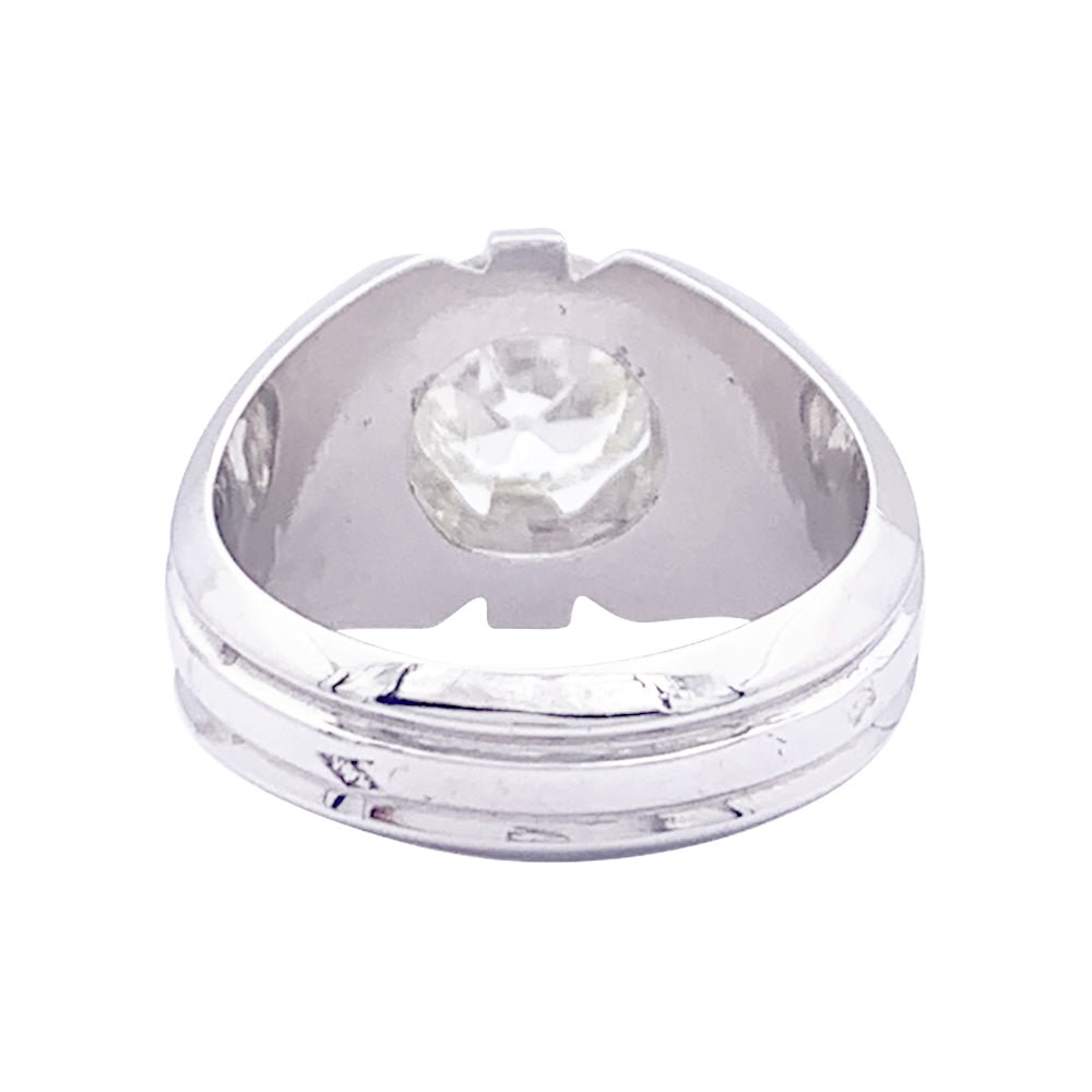 Bague de style Art Déco en or blanc, diamant. - Castafiore