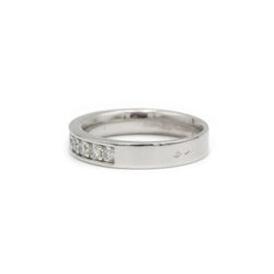 Bague demi alliance en or blanc et diamants - Castafiore