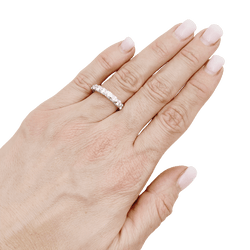 Bague Demi - Alliance en or blanc et diamants - Castafiore