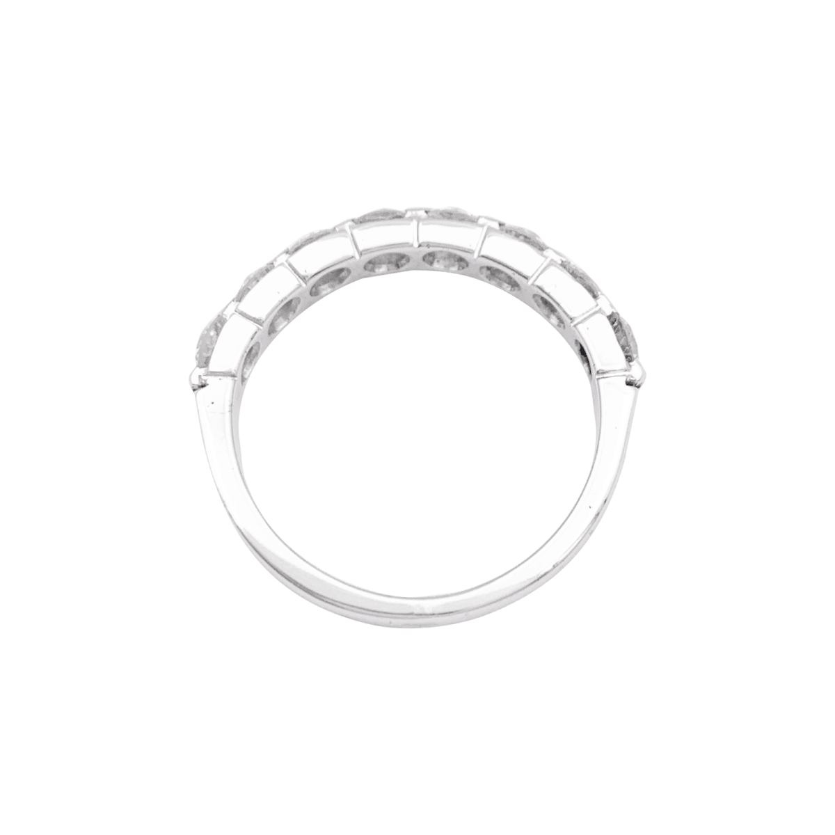 Bague Demi - Alliance en or blanc et diamants - Castafiore