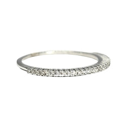 Bague Demi-alliance en or blanc et diamants - Castafiore
