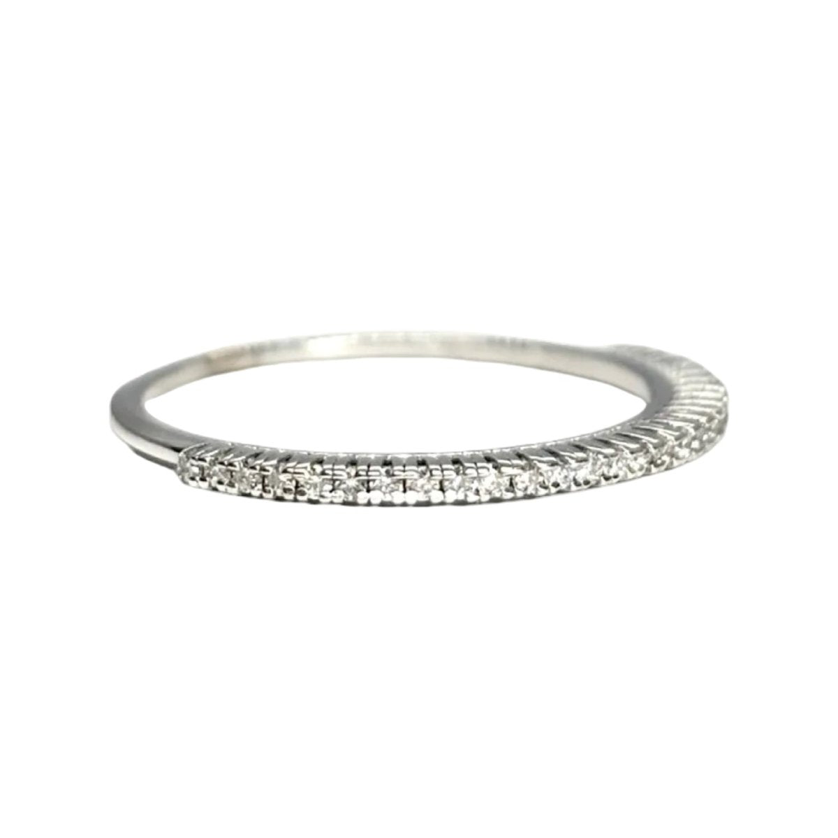 Bague Demi-alliance en or blanc et diamants - Castafiore