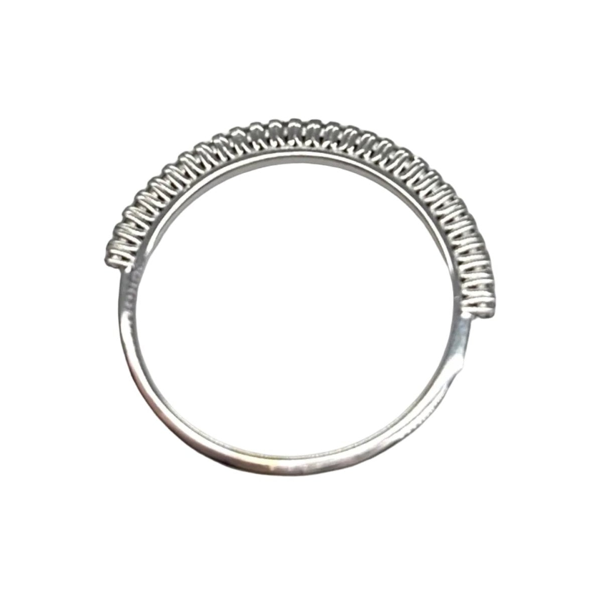 Bague Demi-alliance en or blanc et diamants - Castafiore