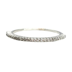 Bague Demi-alliance en or blanc et diamants - Castafiore