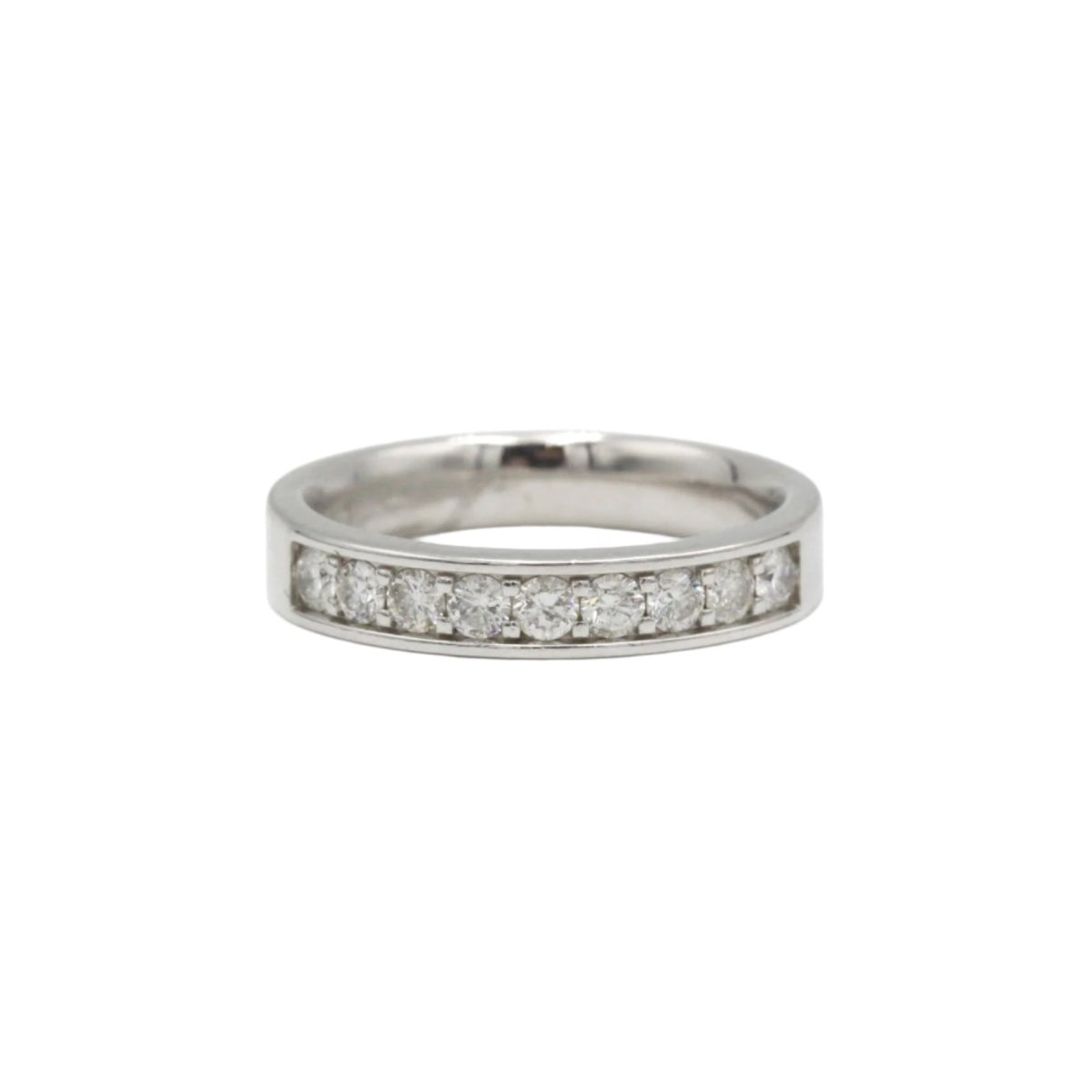 Bague demi alliance en or blanc et diamants - Castafiore