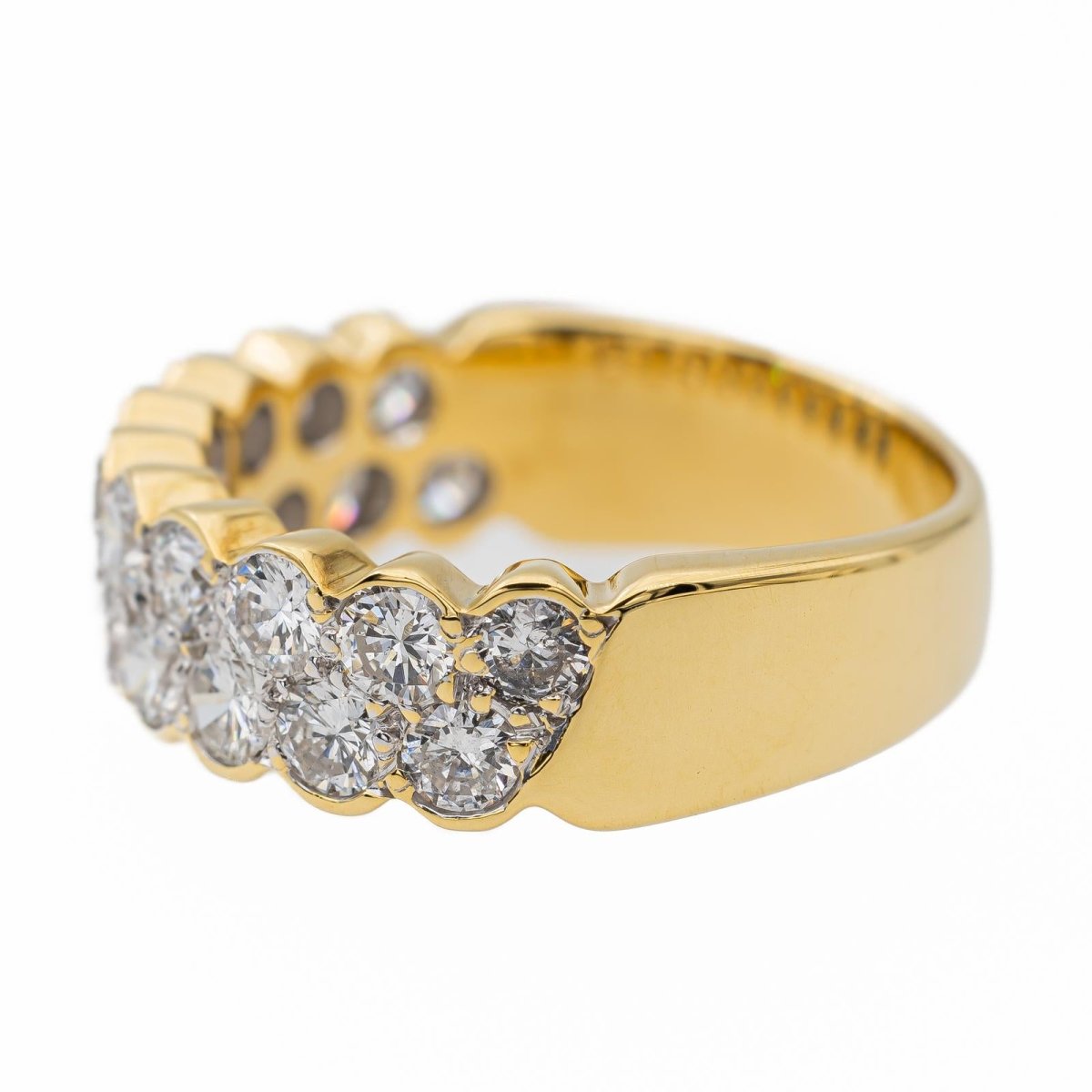 Bague Demi alliance en or jaune, blanc, et Diamant - Castafiore