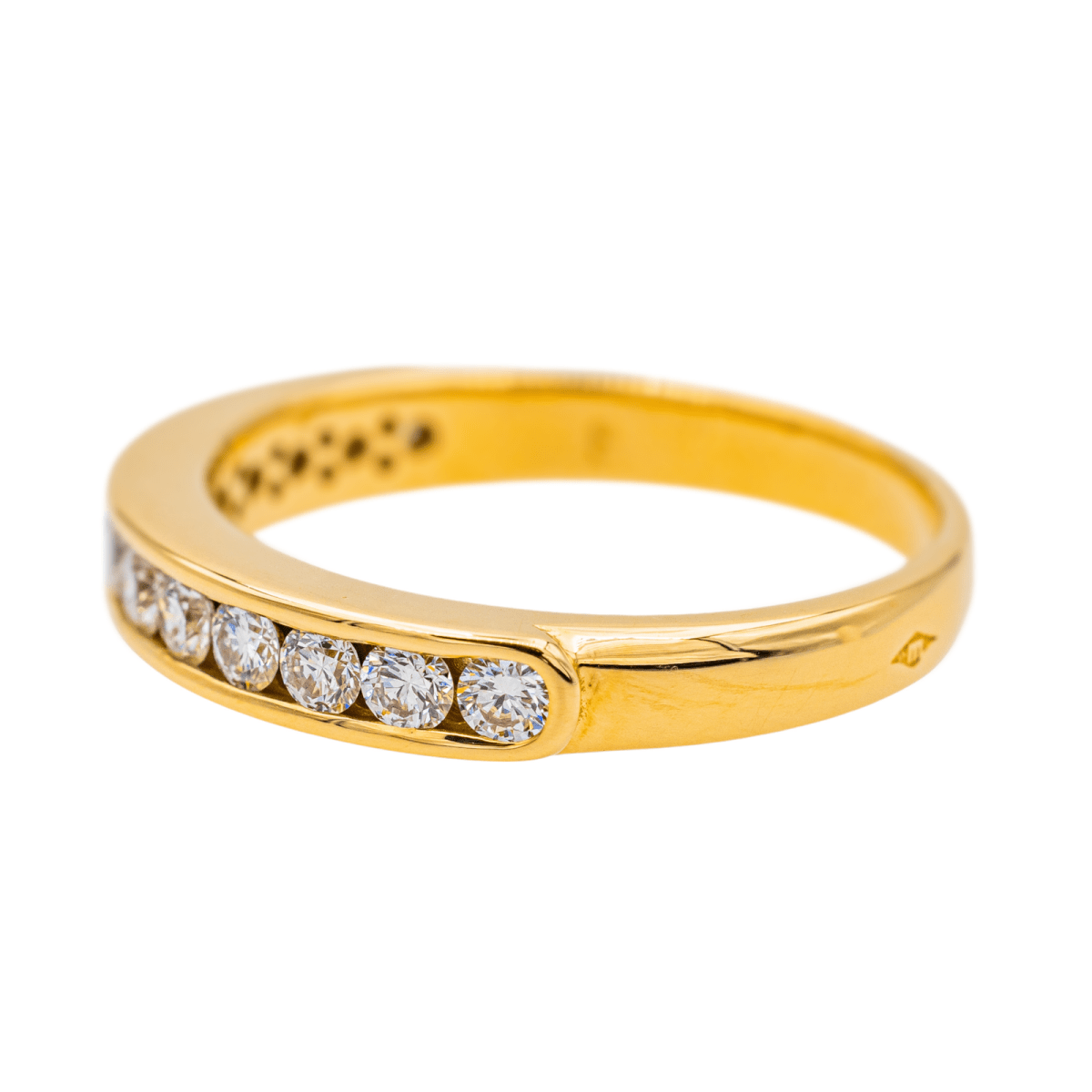 Bague Demi - Alliance en or jaune et diamants - Castafiore