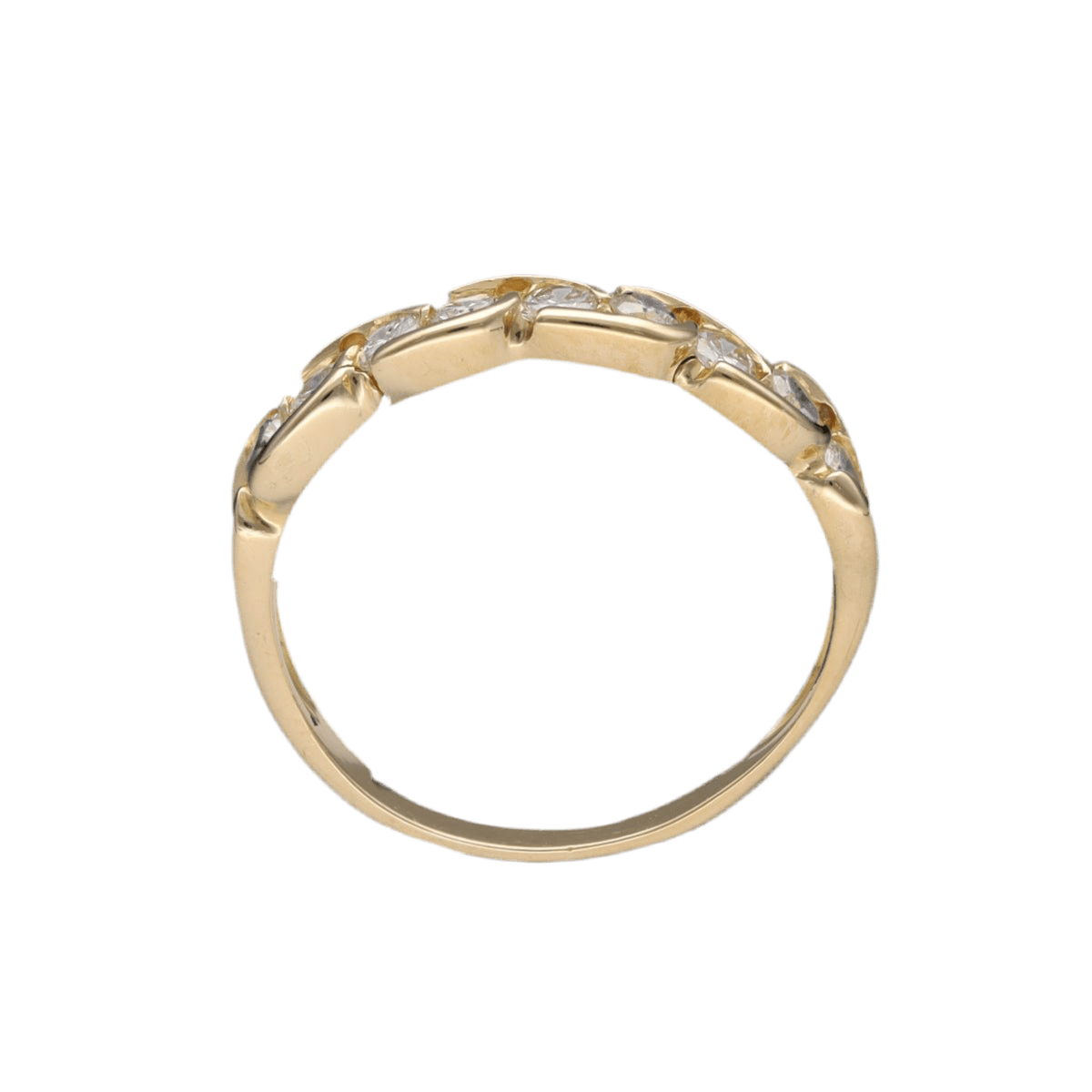 Bague Demi - alliance en or jaune et diamants - Castafiore