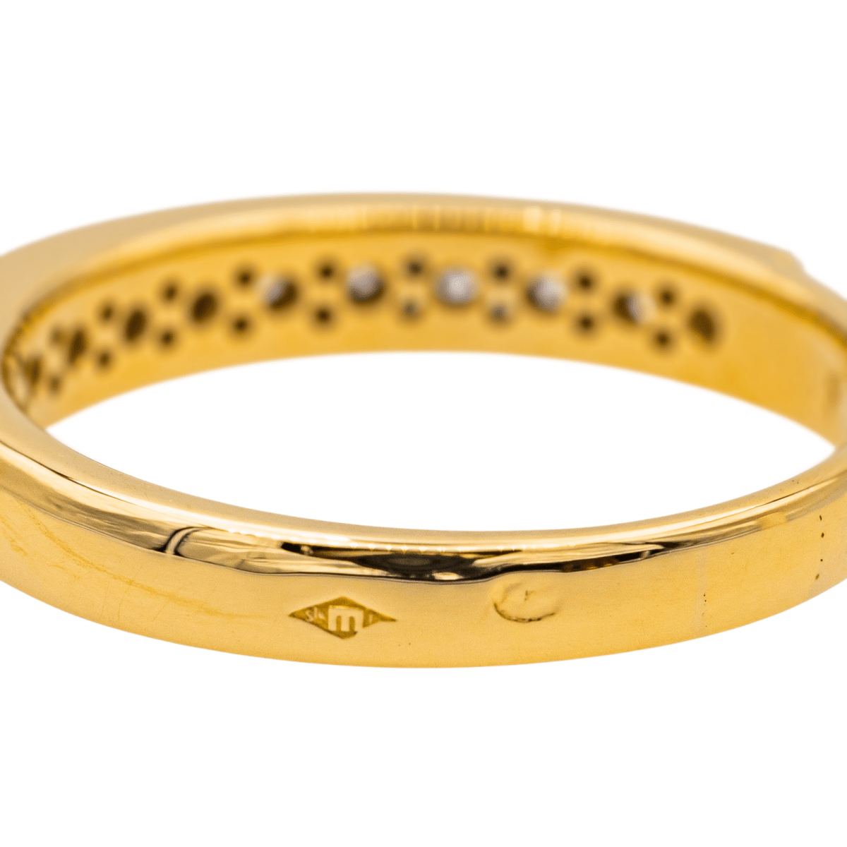 Bague Demi - Alliance en or jaune et diamants - Castafiore