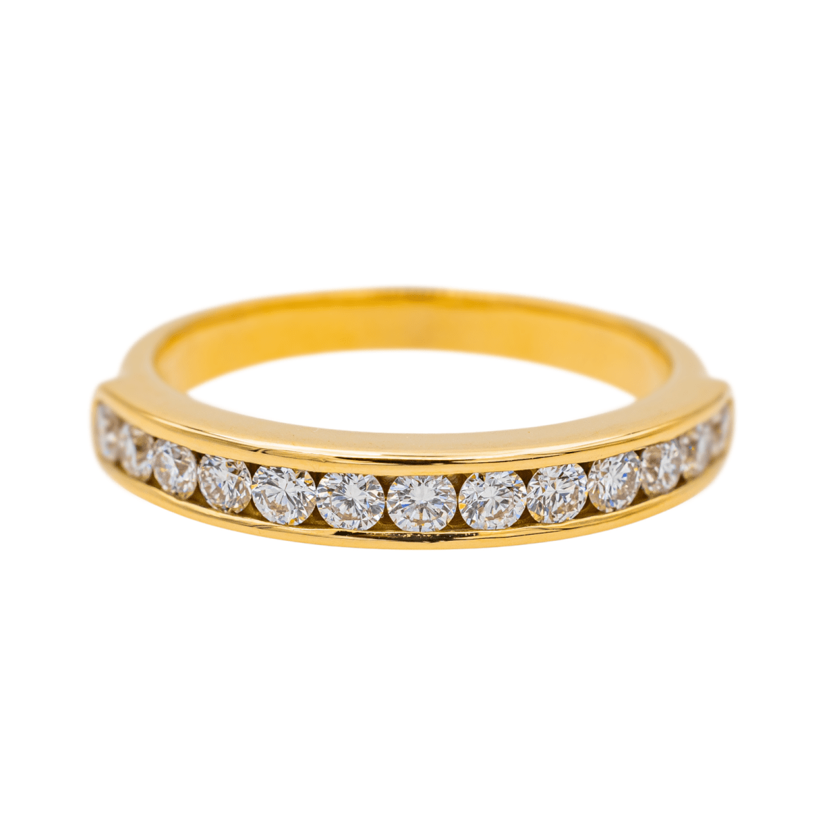 Bague Demi - Alliance en or jaune et diamants - Castafiore
