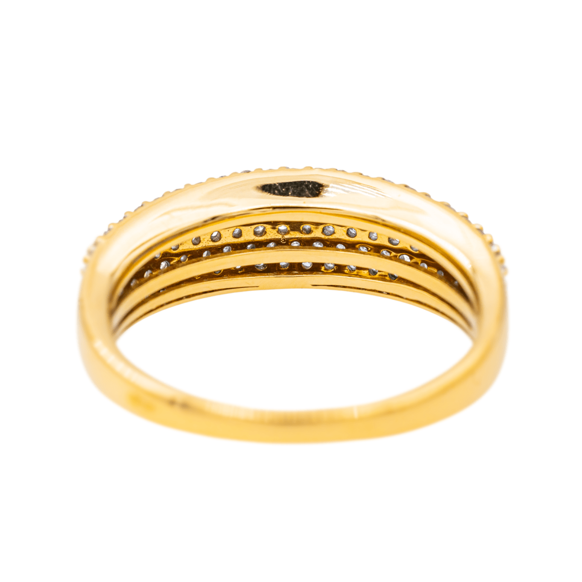 Bague Demi - Alliance en or jaune et diamants - Castafiore