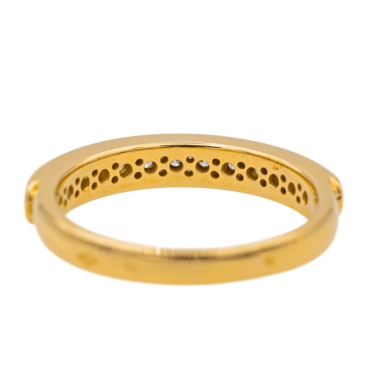 Bague Demi - Alliance en or jaune et diamants - Castafiore