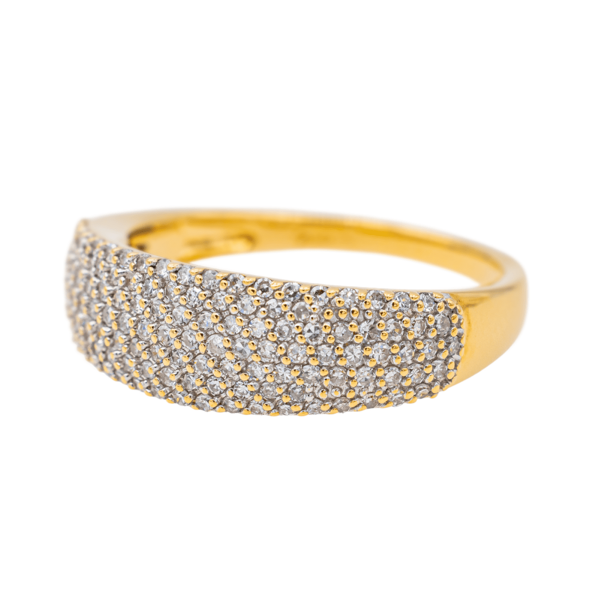 Bague Demi - Alliance en or jaune et diamants - Castafiore