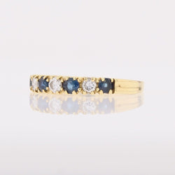Bague demi alliance en or jaune et saphir - Castafiore
