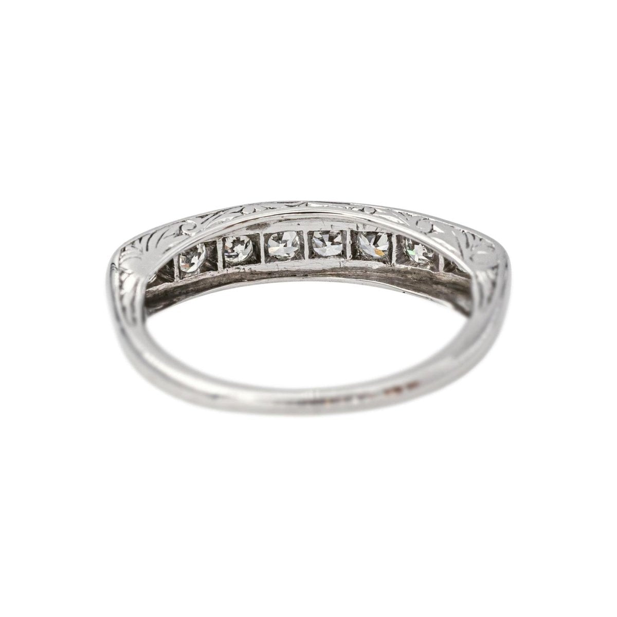 Bague Demi-alliance Or blanc Diamant - Castafiore