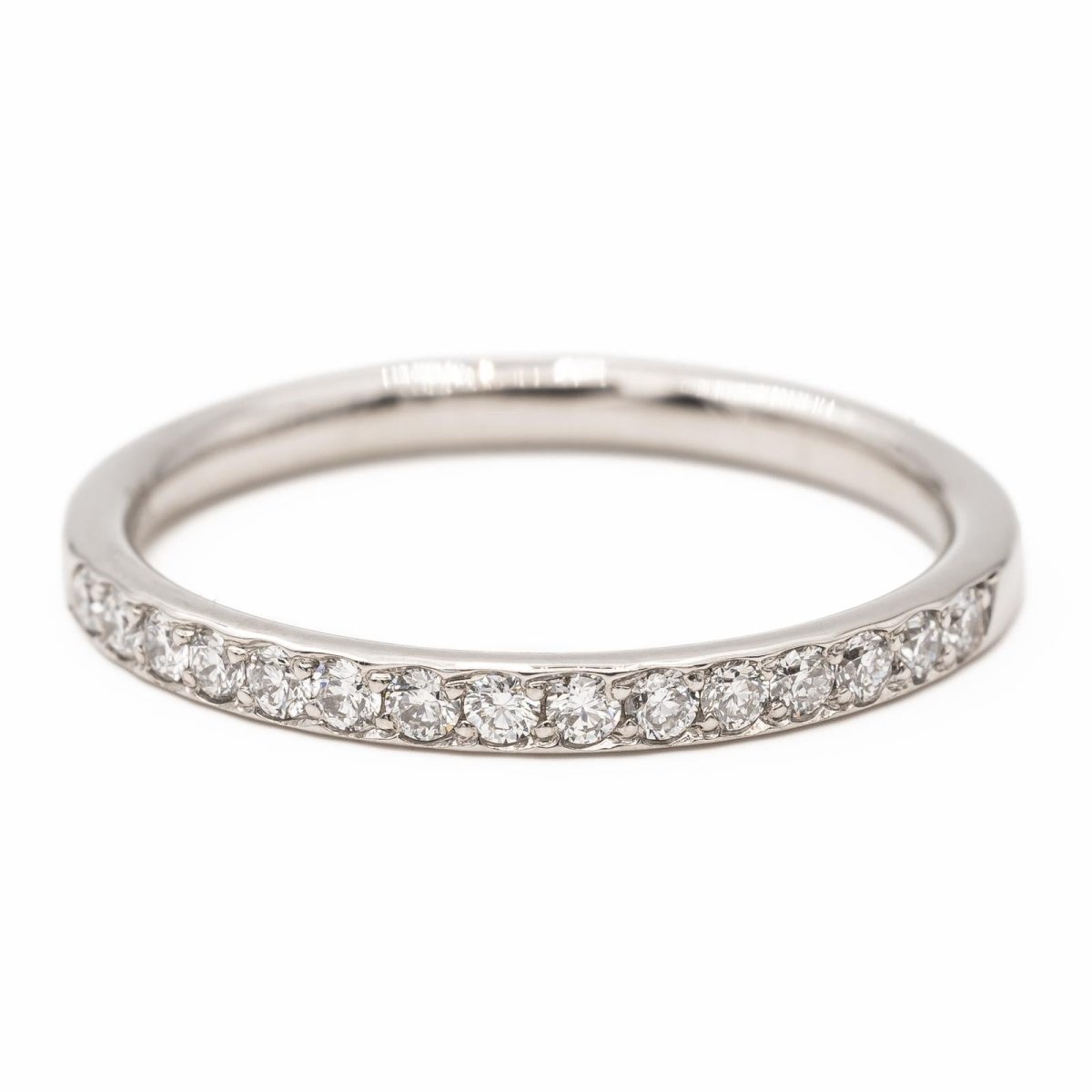 Bague Demi alliance Or blanc Diamant - Castafiore