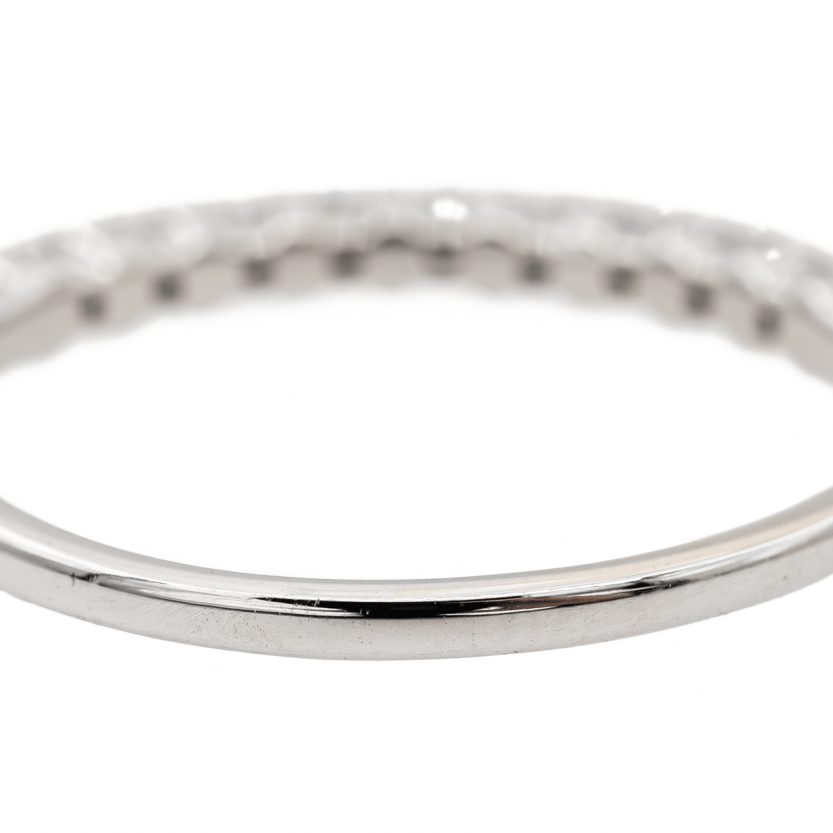Bague Demi alliance Or blanc Diamant - Castafiore