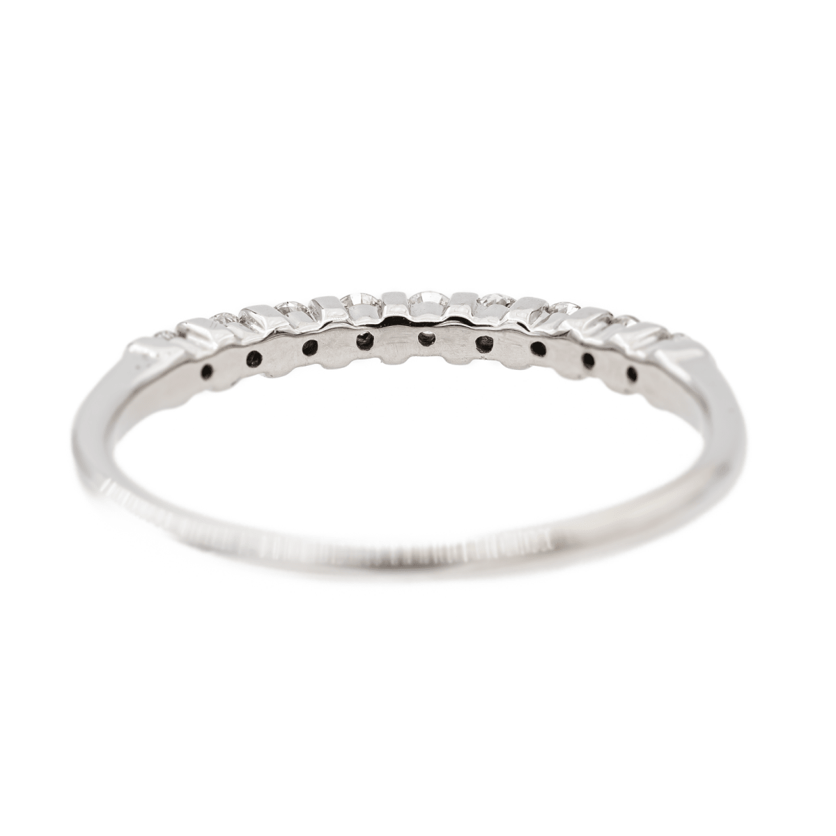 Bague Demi alliance Or blanc Diamant - Castafiore