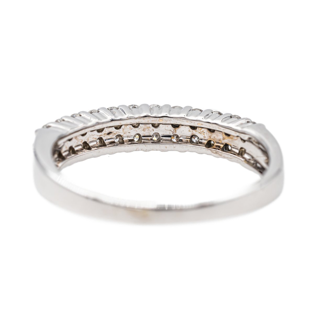 Bague Demi alliance Or blanc Diamant - Castafiore