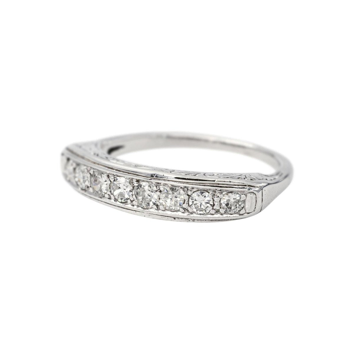Bague Demi-alliance Or blanc Diamant - Castafiore