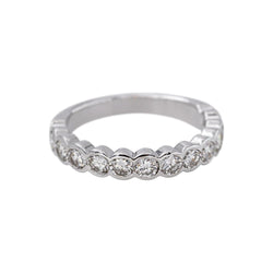 Bague Demi-alliance Or blanc Diamant - Castafiore