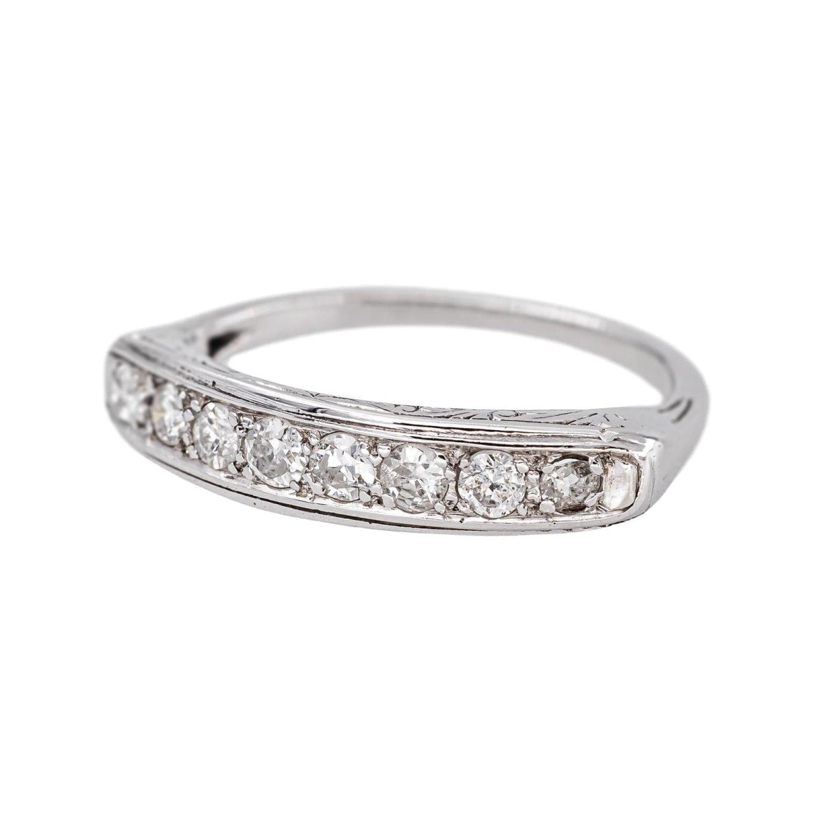 Bague Demi-alliance Or blanc Diamant - Castafiore