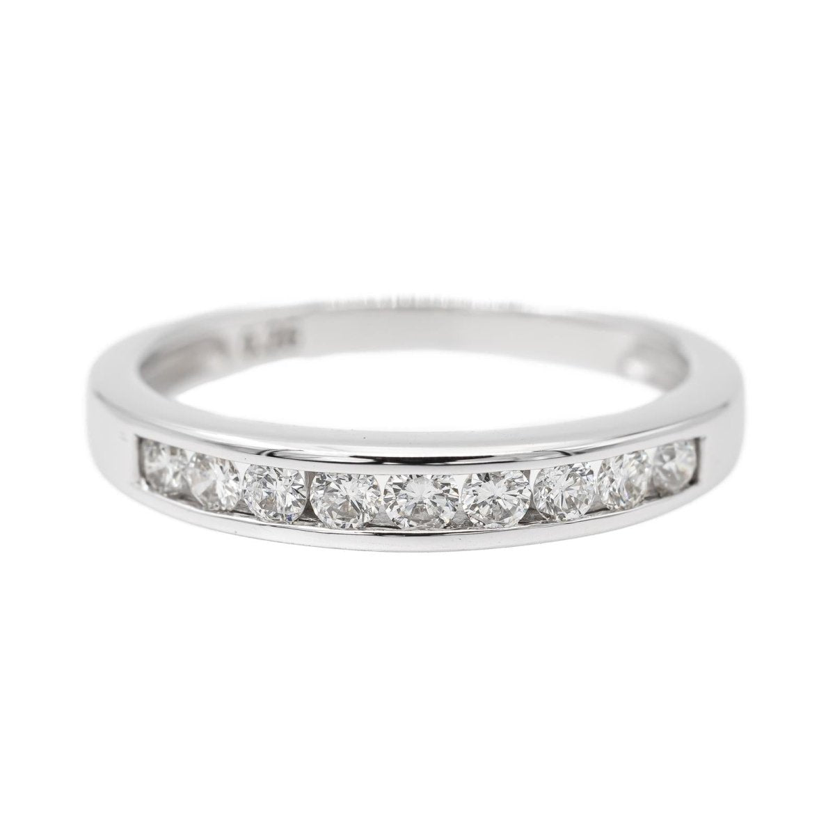 Bague Demi alliance Or blanc Diamant - Castafiore