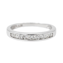 Bague Demi alliance Or blanc Diamant - Castafiore