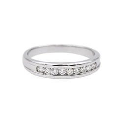 Bague Demi - alliance Or blanc Diamant - Castafiore