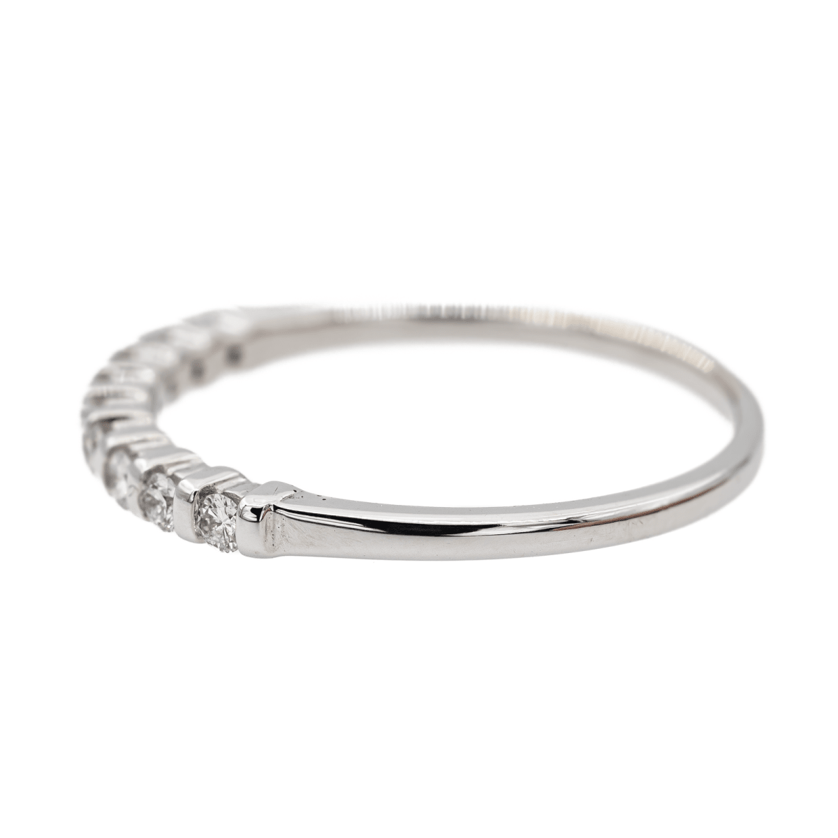 Bague Demi alliance Or blanc Diamant - Castafiore