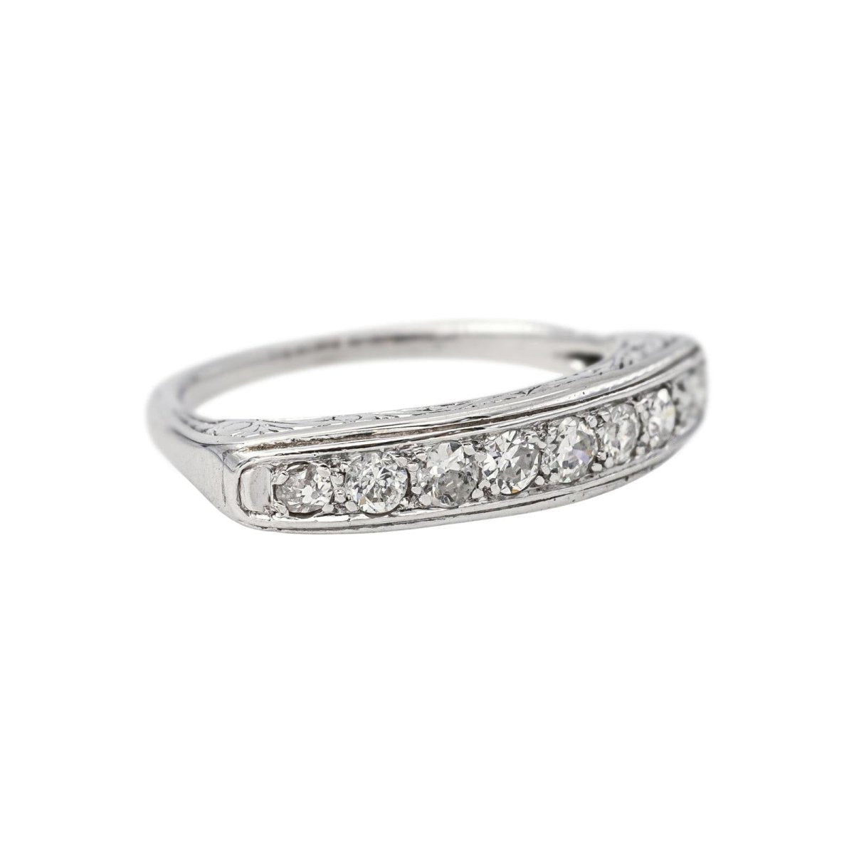 Bague Demi-alliance Or blanc Diamant - Castafiore
