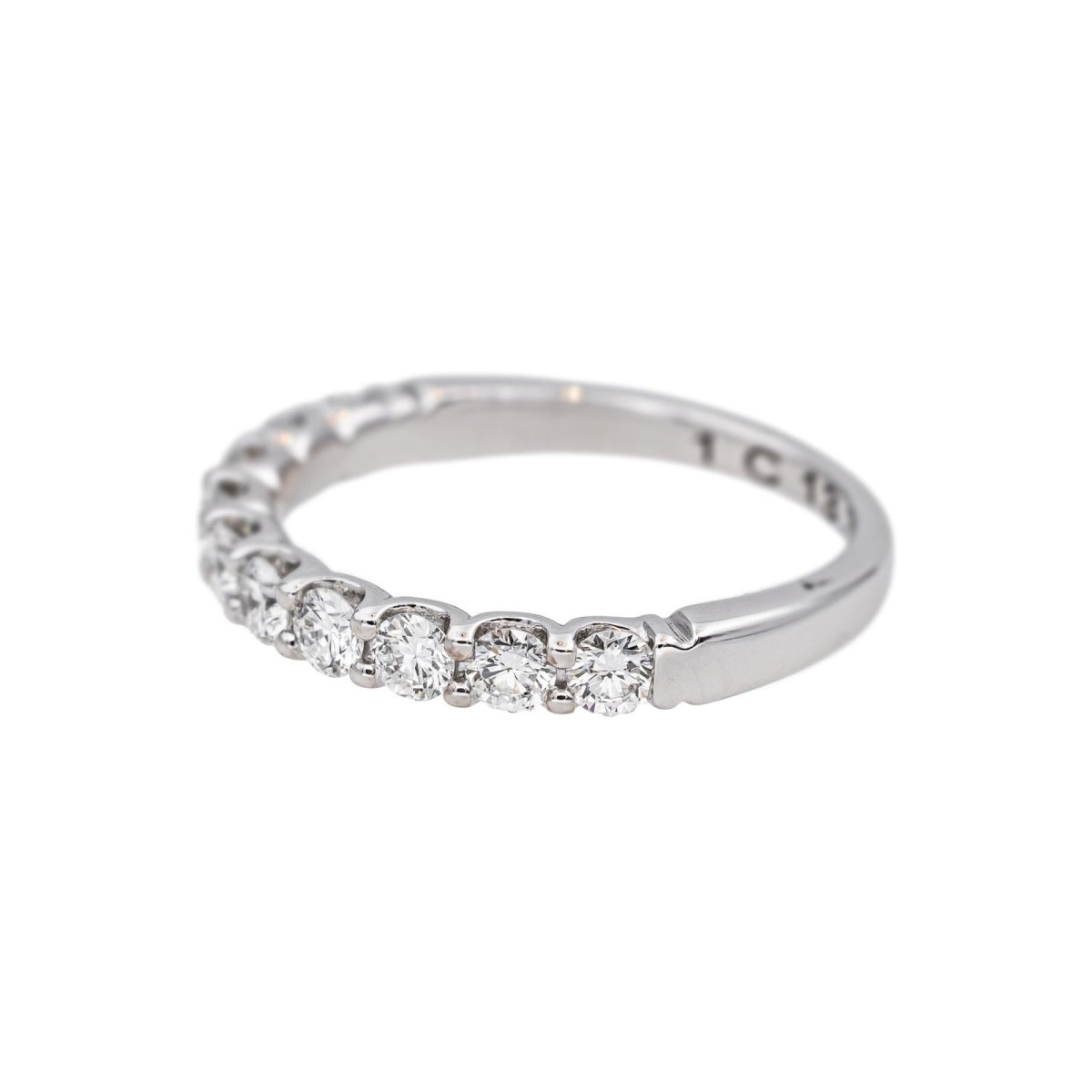 Bague Demi - alliance Or blanc Diamant - Castafiore
