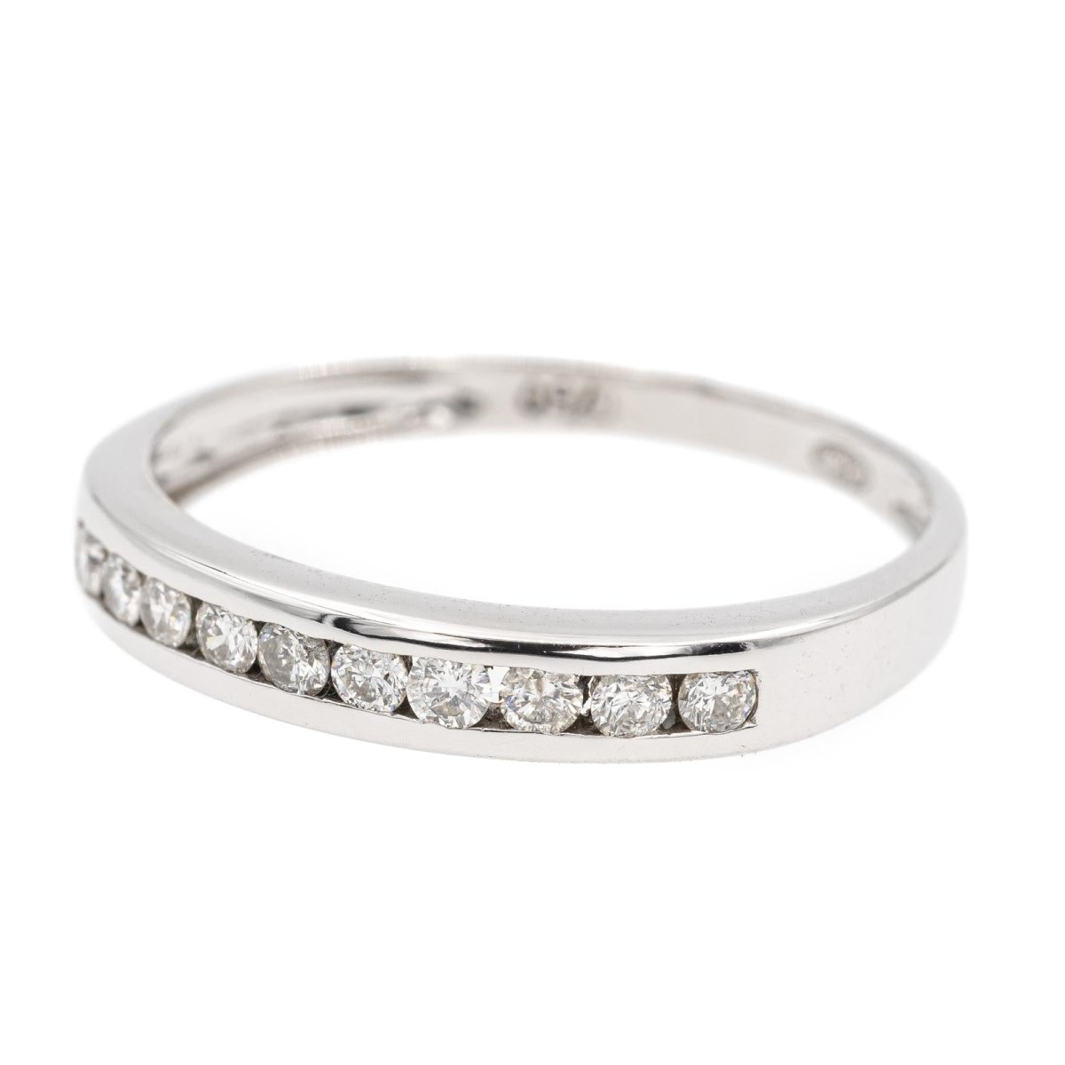 Bague Demi alliance Or blanc Diamant - Castafiore