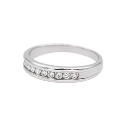 Bague Demi - alliance Or blanc Diamant - Castafiore