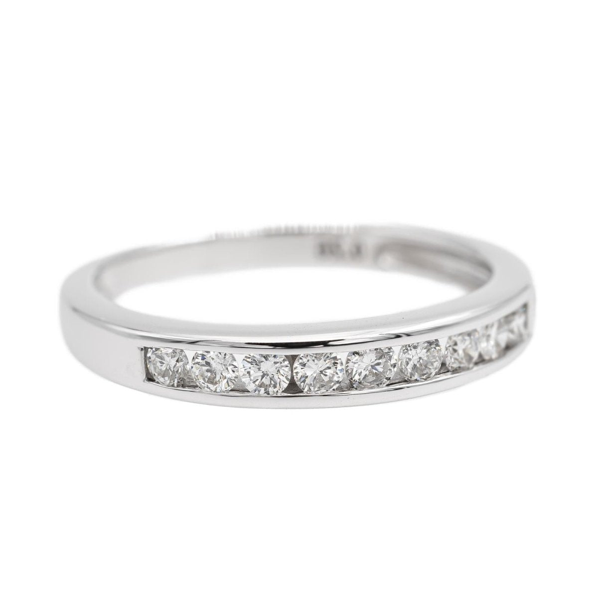 Bague Demi alliance Or blanc Diamant - Castafiore